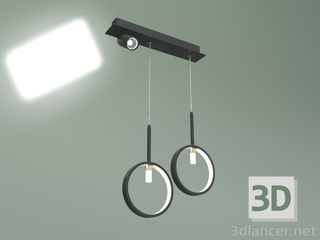 3D modeli Asılı LED lamba Verge 90249-3 (siyah) - önizleme
