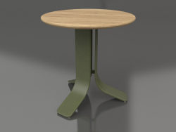 Tavolino Ø50 (Verde oliva, Legno di Iroko)