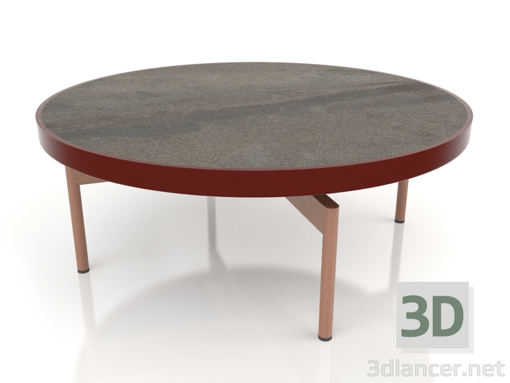 modello 3D Tavolino rotondo Ø90x36 (Rosso vino, DEKTON Radium) - anteprima