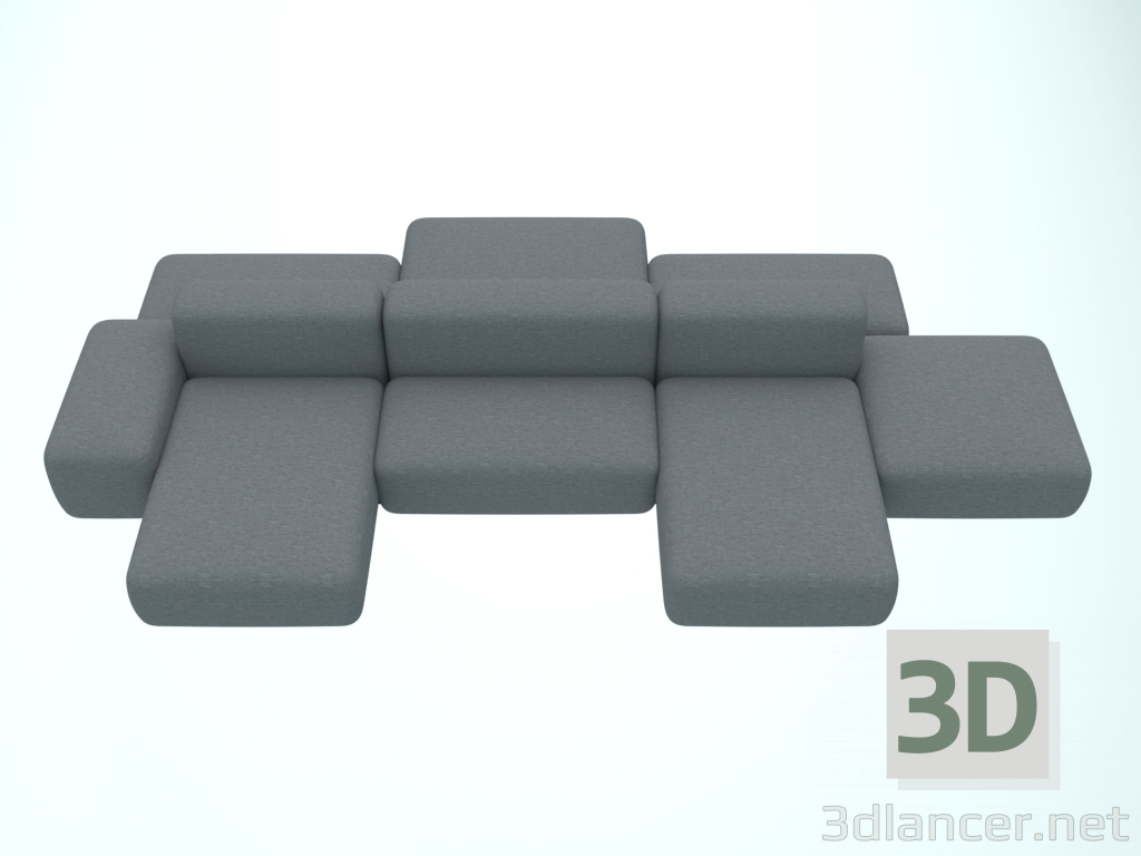 3D Modell Modulsofa PLUS Island - groß - Vorschau