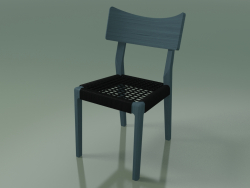 Stuhl (21, schwarz gewebt, lackiert Air Force Blue)
