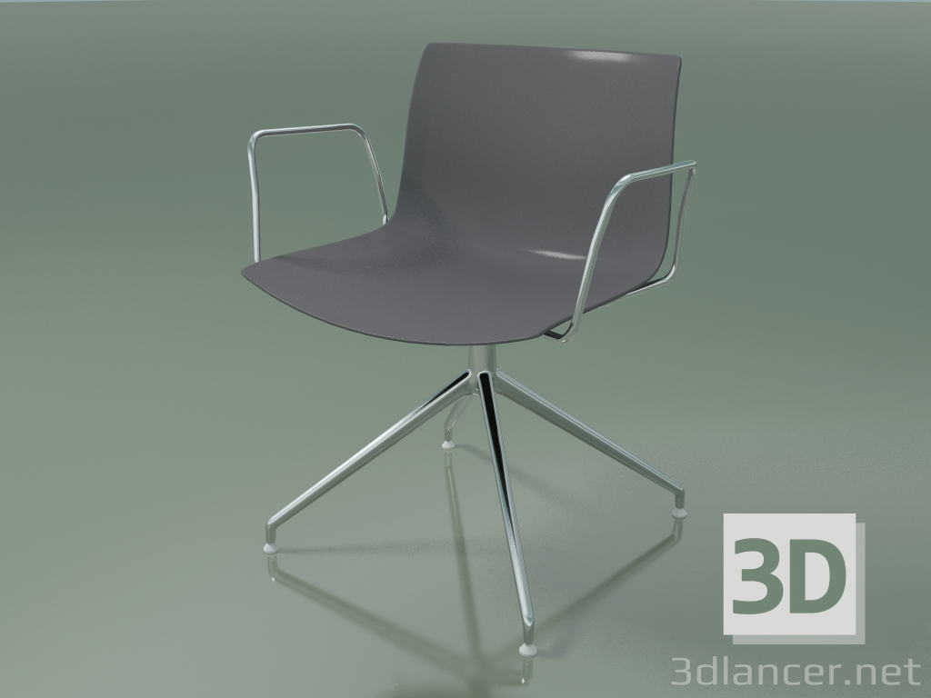 modèle 3D Chaise 2054 (pivotante, avec accoudoirs, LU1, polypropylène PO00412) - preview