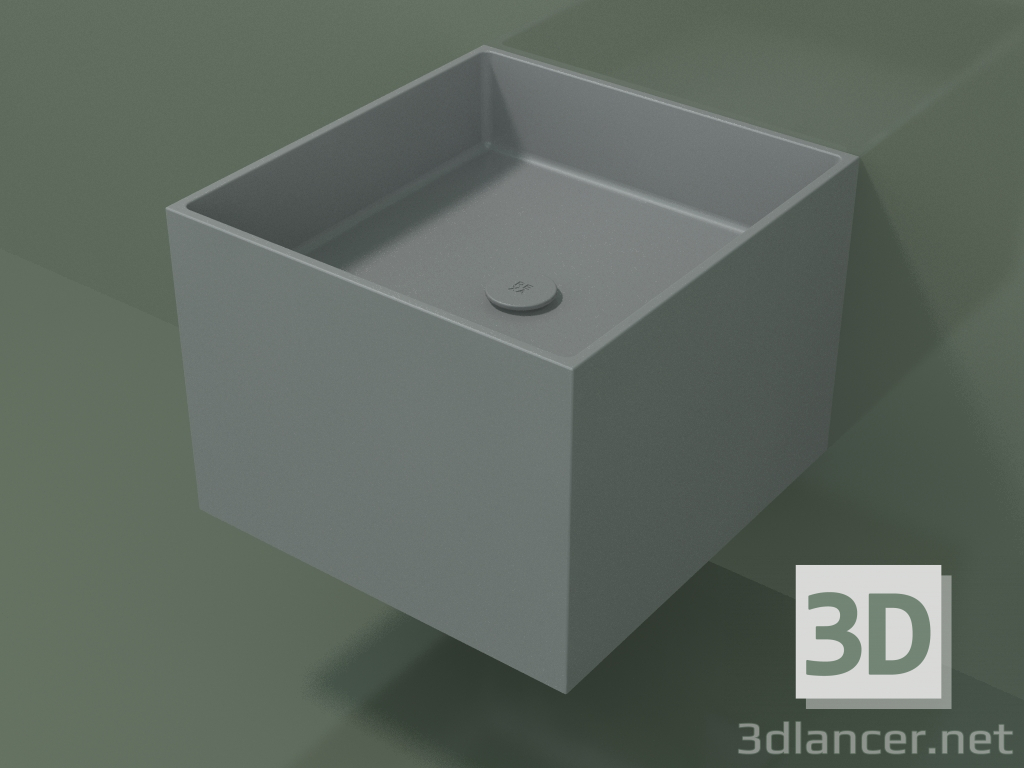 3d model Wall-mounted washbasin (02UN22301, Silver Gray C35, L 48, P 50, H 36 cm) - preview