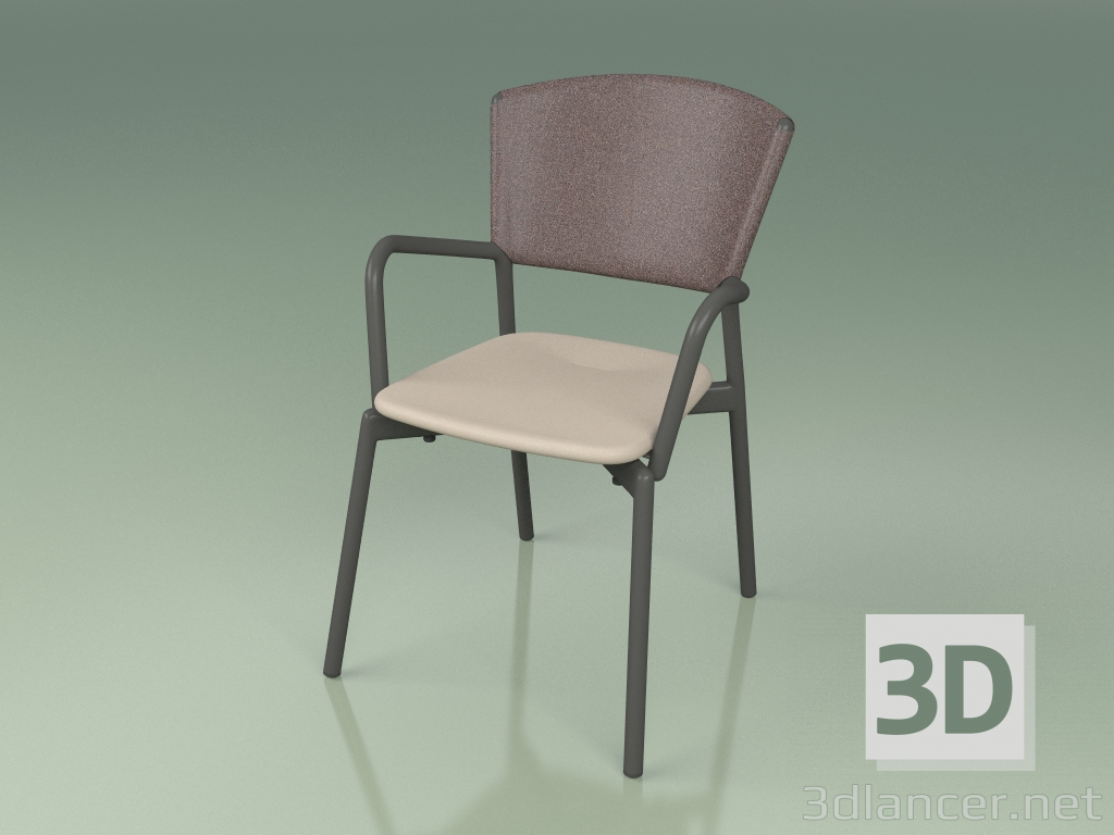 modello 3D Poltrona 021 (Metallo Fumé, Marrone, Mole in Resina Poliuretanica) - anteprima