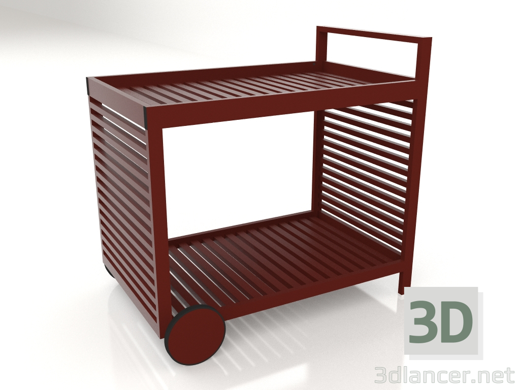 3d model Serving trolley (Wine red) - preview