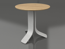 Стол кофейный Ø50 (Agate grey, Iroko wood)