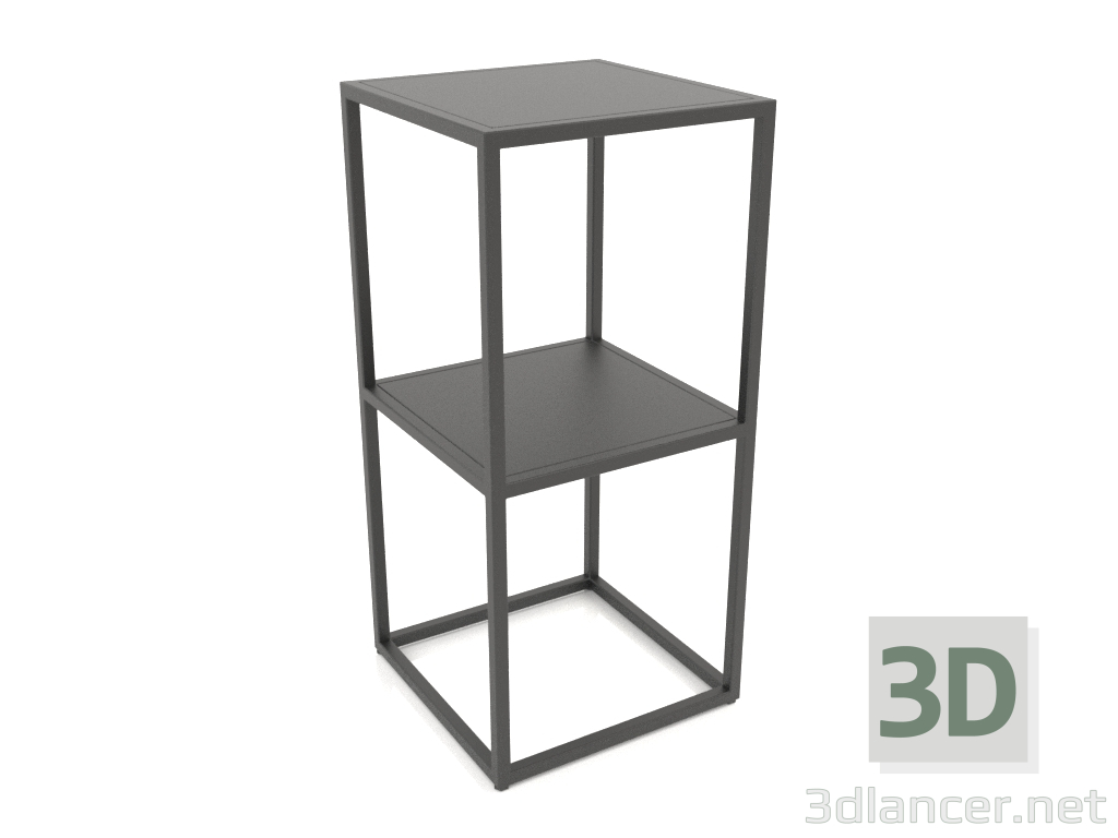 modello 3D Portaconsolle quadrato (METALLO, 40x40x86, 2 ripiani) - anteprima