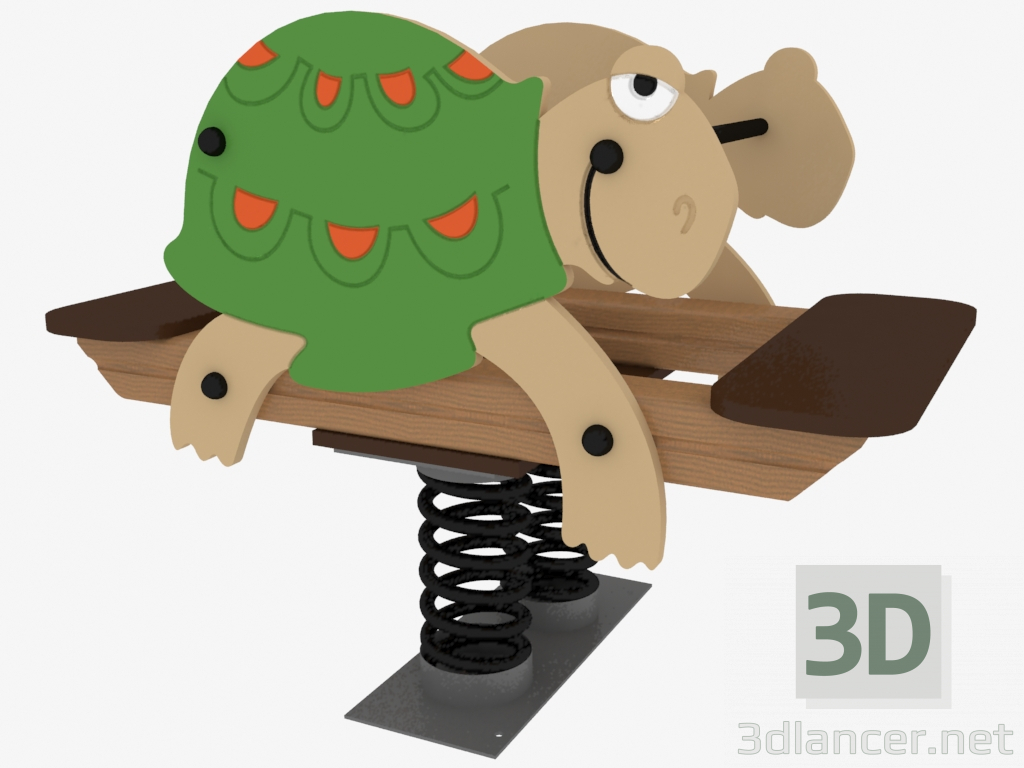 Modelo 3d Cadeira de balanço do parque infantil Tartaruga (6118) - preview