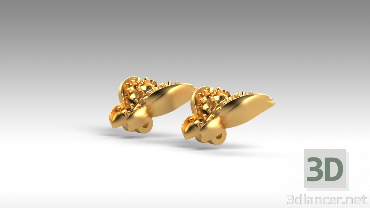 Schmetterlings-Ohrringe 3D-Modell kaufen - Rendern