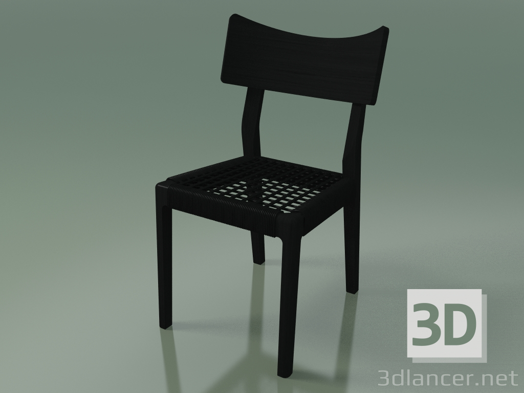 3 डी मॉडल कुर्सी (21, काला बुना, काला लाख) - पूर्वावलोकन