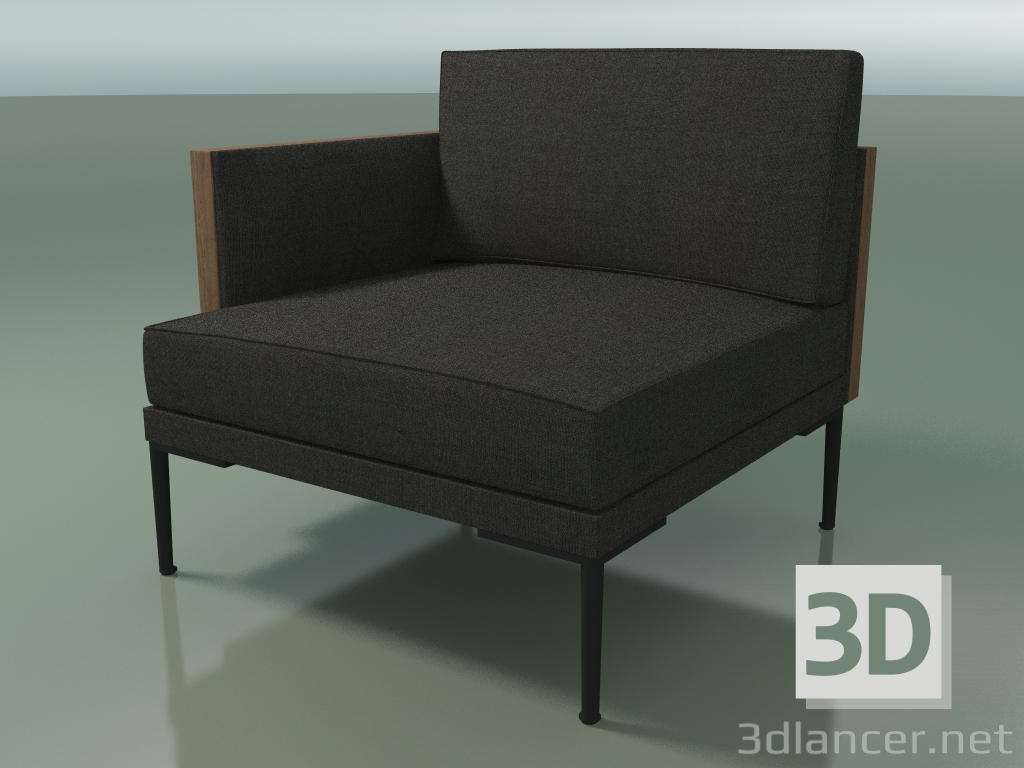 3d model End module 5214 (armrest on the right, Walnut) - preview
