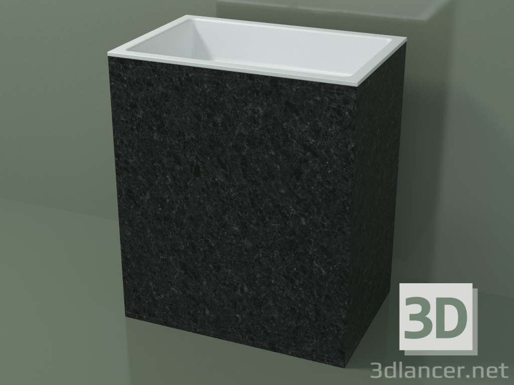 modello 3D Lavabo freestanding (03R146301, Nero Assoluto M03, L 72, P 48, H 85 cm) - anteprima