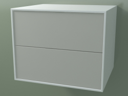 Double box (8AUBCB01, Glacier White C01, HPL P02, L 60, P 50, H 48 cm)