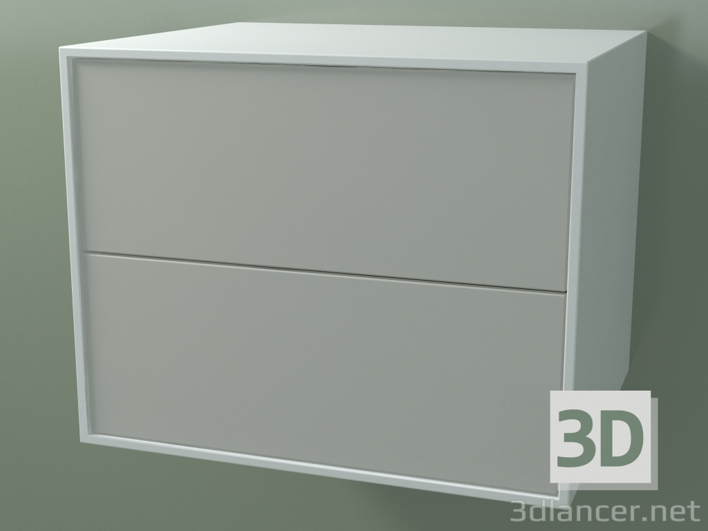 3 डी मॉडल डबल बॉक्स (8AUBCB01, ग्लेशियर व्हाइट C01, HPL P02, L 60, P 50, H 482) - पूर्वावलोकन