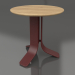 3d model Coffee table Ø50 (Wine red, Iroko wood) - preview