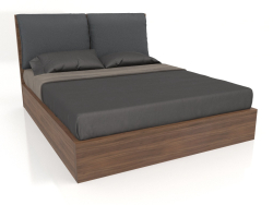 Ліжко, оздоблення шпон горіха F, штучна шкіра (171х211,6х111 см)