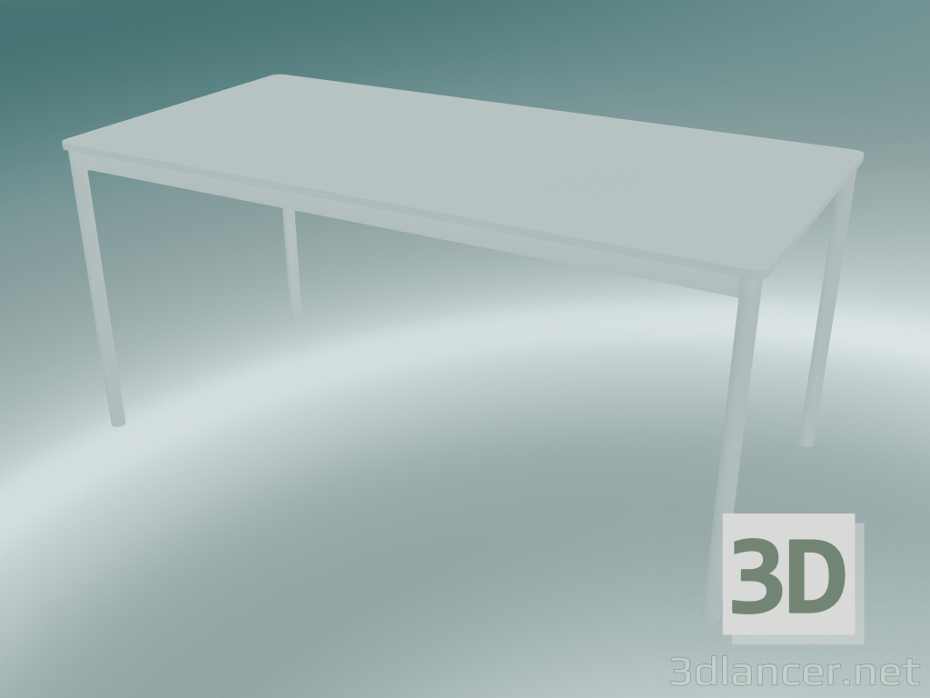 modèle 3D Base de table rectangulaire 160x80 cm (Blanc) - preview