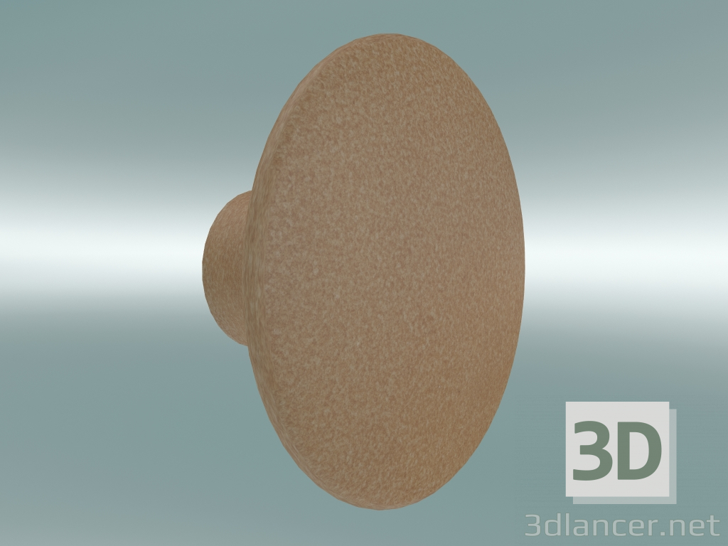 modello 3D Appendiabiti Dots in ceramica (Ø9 cm, arancione bruciato) - anteprima