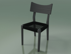 Cadeira (21, Tecido preto, Lacado cinza)