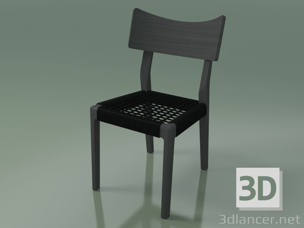 modello 3D Sedia (21, tessuto nero, laccato grigio) - anteprima