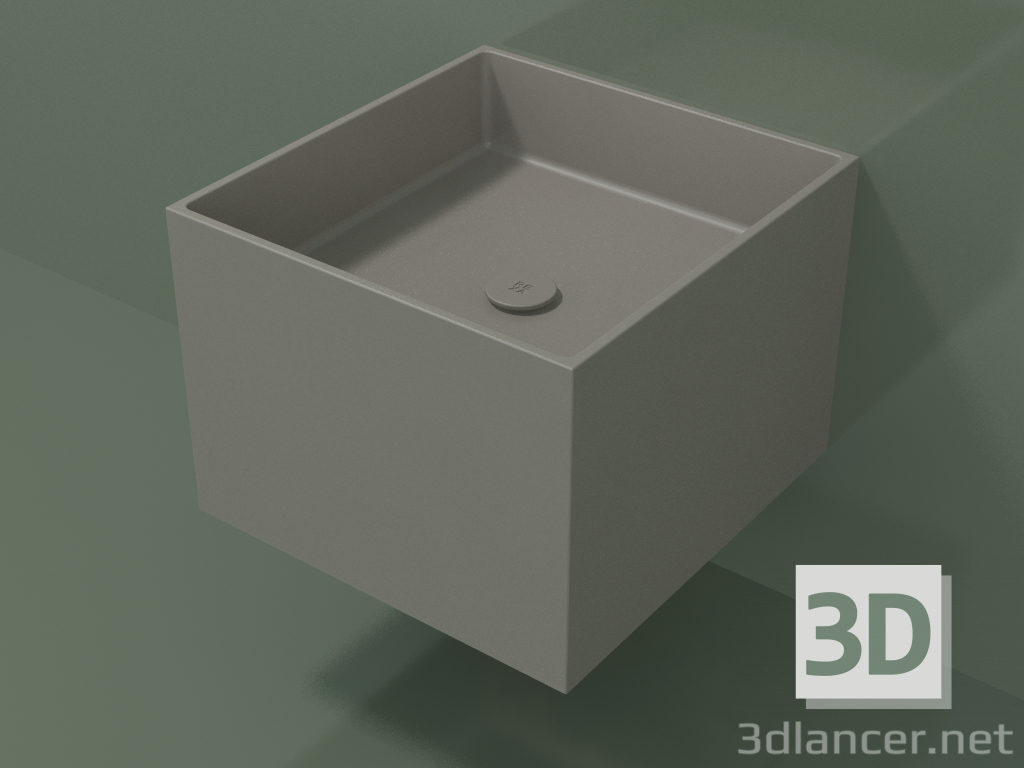 modèle 3D Lavabo suspendu (02UN22301, Argile C37, L 48, P 50, H 36 cm) - preview