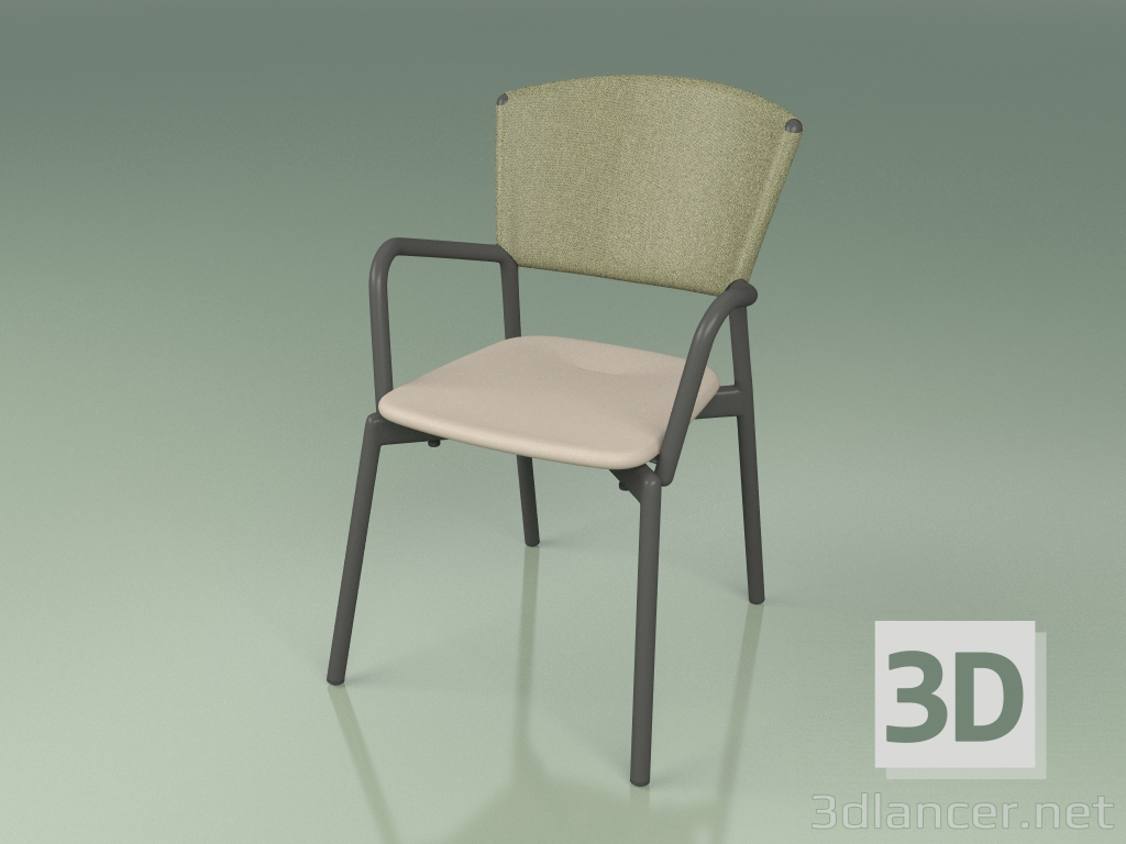 modello 3D Sedia 021 (Metallo Fumo, Oliva, Mole in Resina Poliuretanica) - anteprima