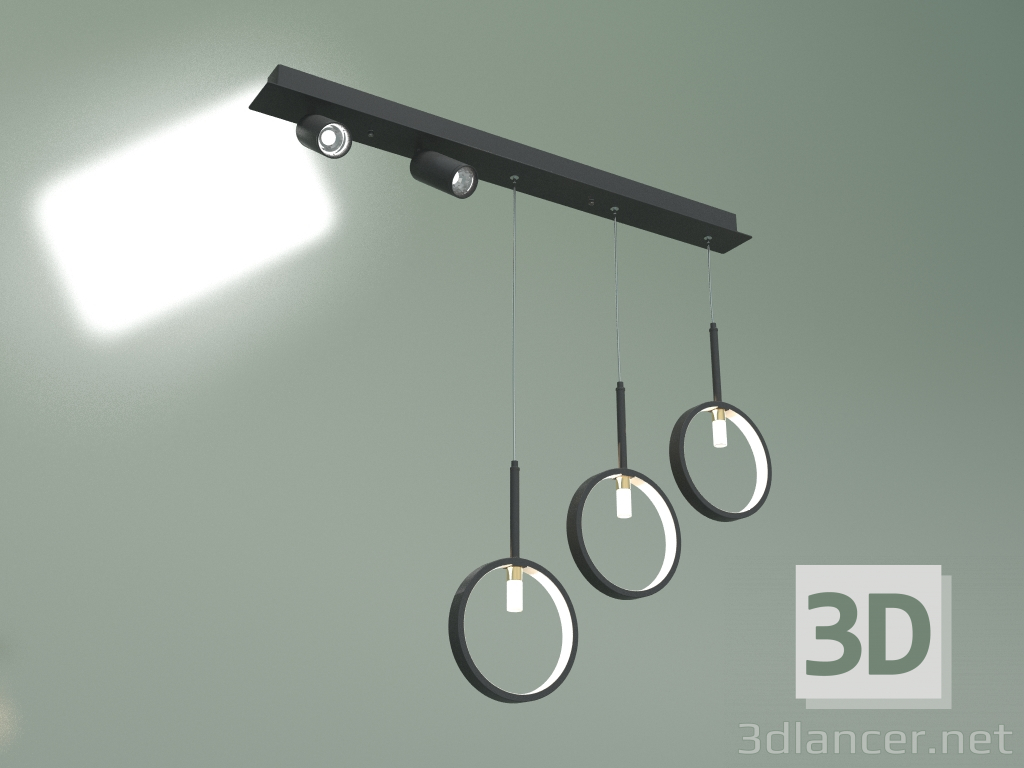 3d model Lámpara LED de suspensión Verge 90249-5 (negra) - vista previa