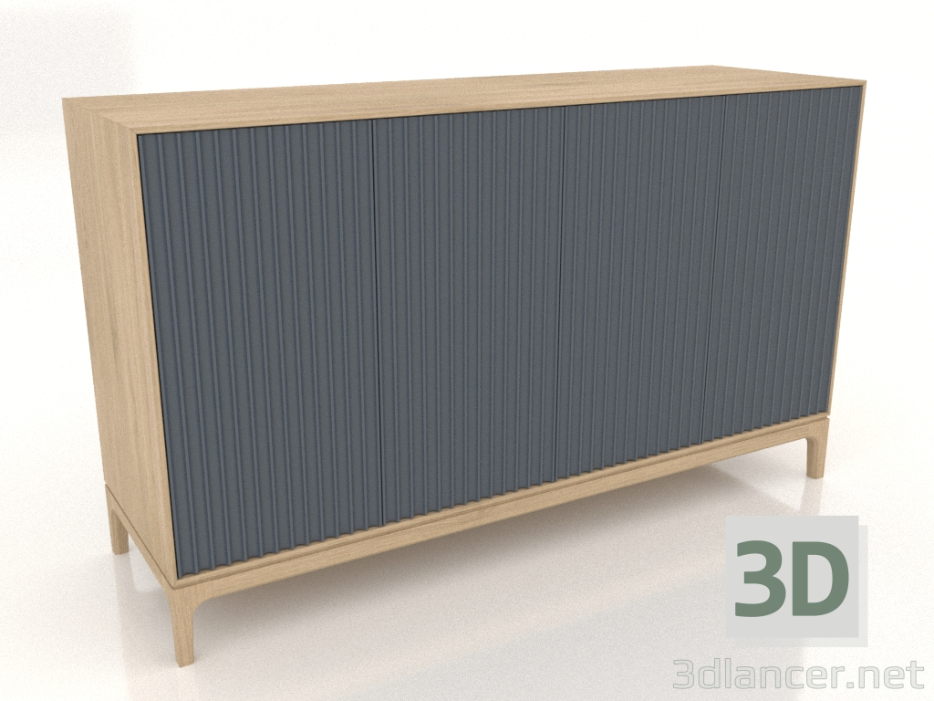 3D Modell TV-Ständer FARGO mit gefrästen Fronten 1600x500x950 mm (Schiefer, Eiche hell, Option 2) - Vorschau 3D Modell TV-Ständer FARGO mit gefrästen Fronten 1600x500x950 mm (Schiefer, Eiche hell, Option 2) - Vorschau