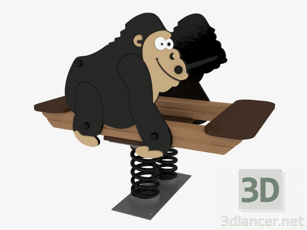 3D Modell Schaukel eines Kinderspielplatzes Gorilla (6120) - Vorschau