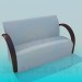 3d model Sofa with wooden armrests - preview