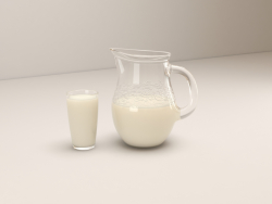 Кувшин и стакан с молоком
