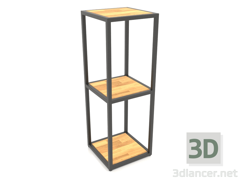 3d model Square console rack (WOOD, 30x30x86, 3 shelves) - preview