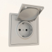 3d model Socket with grounding and Schuko cover (16A, 250V, on screws, aluminum, DA45426) R98 - preview