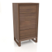 3d model Tall chest of drawers, walnut veneer finish F (59.5x45x115 cm) - preview
