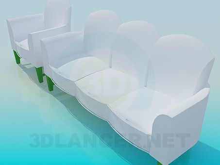 modelo 3D Sofá - escuchar modelo 3D Sofá - escuchar