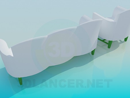 modelo 3D Sofá - escuchar modelo 3D Sofá - escuchar