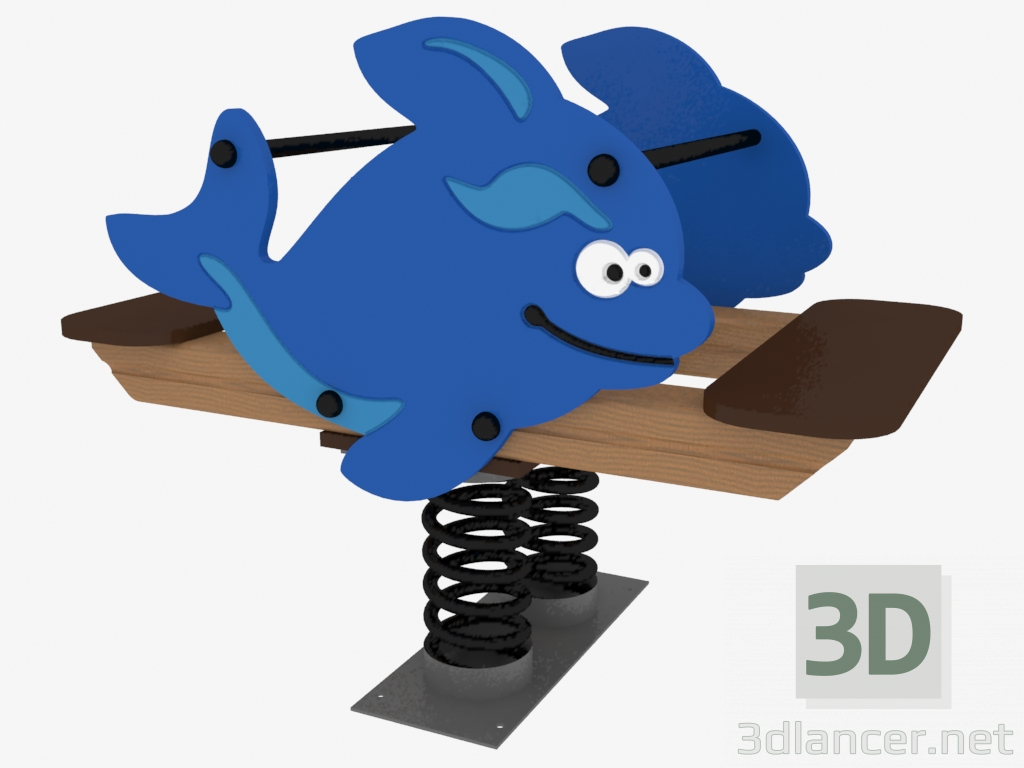 3d model Rocking chair of children's playground Killer whale (6121) - preview