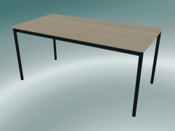 Base de table rectangulaire 160x80 cm (Chêne, Noir)