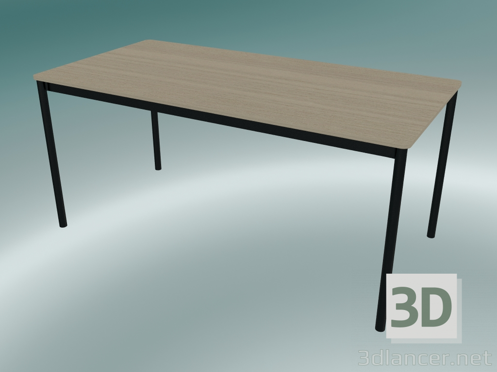 modèle 3D Base de table rectangulaire 160x80 cm (Chêne, Noir) - preview