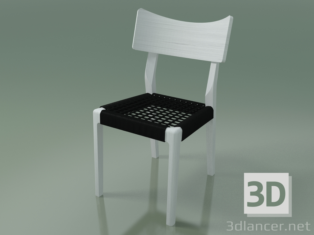 3d model Chair (21, Black Woven, Glossy White) - preview