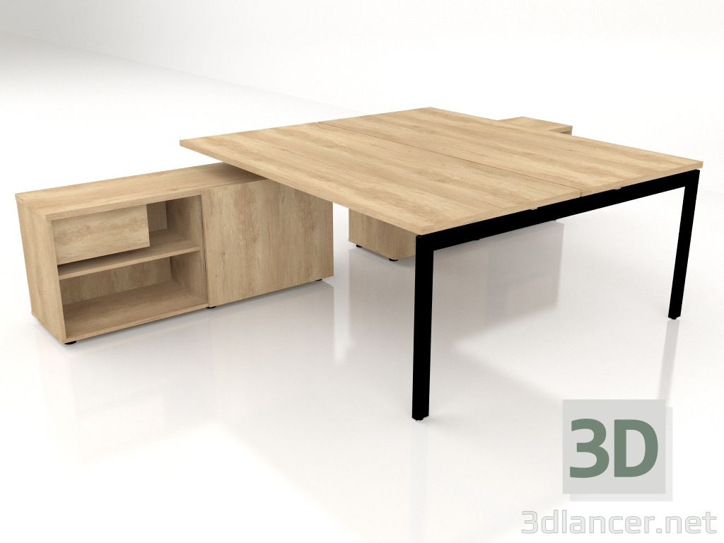 3D Modell Arbeitstisch Ogi U Bench BOUL41 (1800x3210) - Vorschau