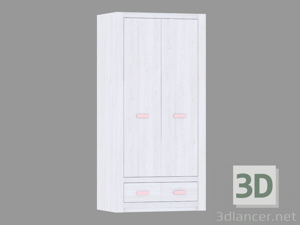 3D Modell Fall Kleiderschrank 2D-2S (TYP LLOS02) - Vorschau