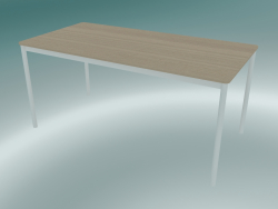 Base de table rectangulaire 160x80 cm (Chêne, Blanc)