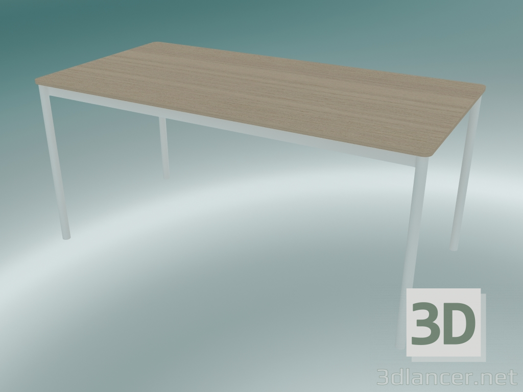 3D modeli Dikdörtgen masa Tabanı 160x80 cm (Meşe, Beyaz) - önizleme