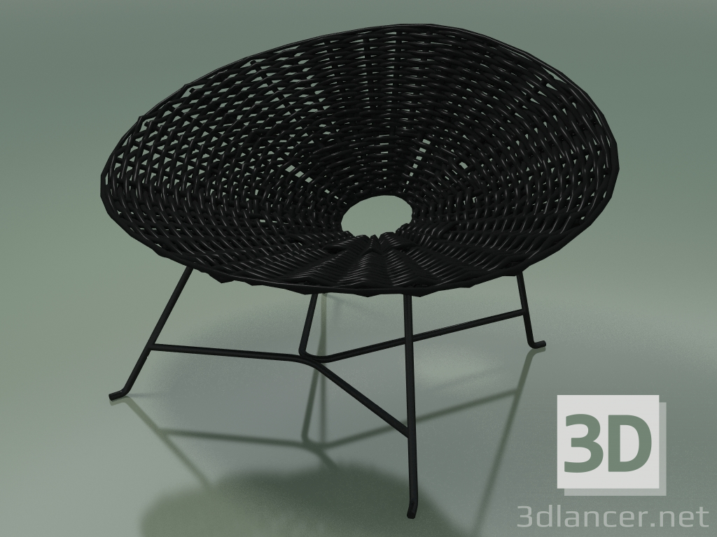 modello 3D Poltrona (27, tessuto nero) - anteprima