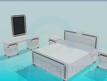 modelo 3D Conjunto de muebles en el dormitorio - escuchar modelo 3D Conjunto de muebles en el dormitorio - escuchar