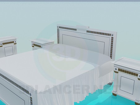 modelo 3D Conjunto de muebles en el dormitorio - escuchar modelo 3D Conjunto de muebles en el dormitorio - escuchar
