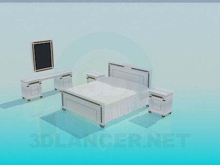 modelo 3D Conjunto de muebles en el dormitorio - escuchar modelo 3D Conjunto de muebles en el dormitorio - escuchar