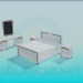 3d model Conjunto de muebles en el dormitorio - vista previa