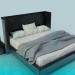 3d model Bed with high headboard - preview